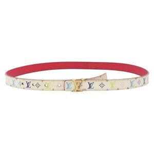 LOUIS VUITTON Multicolor Ceinture LV Printed Initials Belt 38.2"" LV Auth 139055